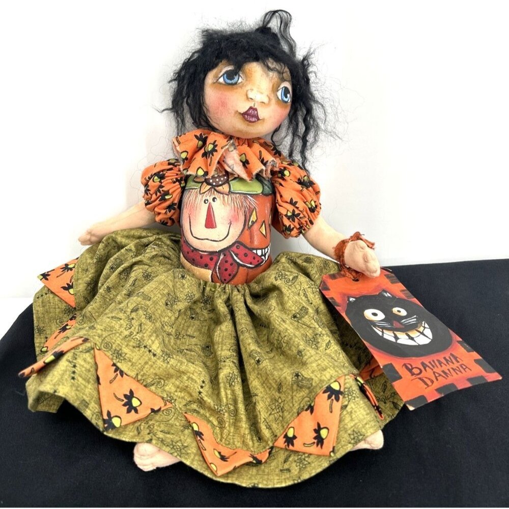 Banana Danna Doll Figure Fall Halloween Cloth Hand Crafted 13"